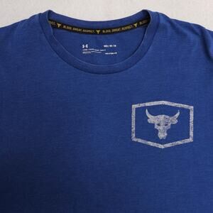 Under Armour Casual Crew Neck Short Sleeve Graphic T Shirt Mens Size M Blue